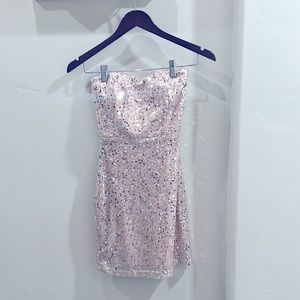 blush pink sequin dress